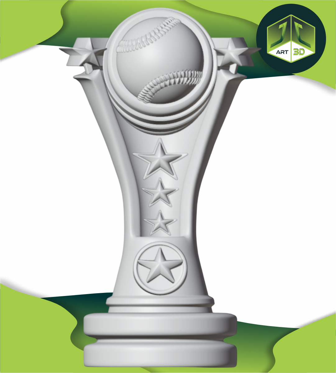 Premium 3D Printable Baseball Trophy - Files Ready 3D print model_6