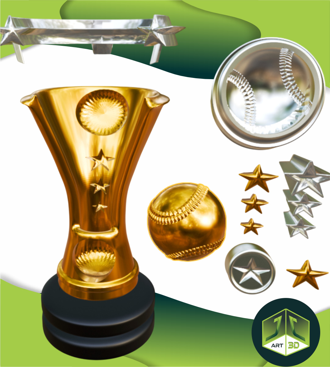 Premium 3D Printable Baseball Trophy - Files Ready 3D print model_5