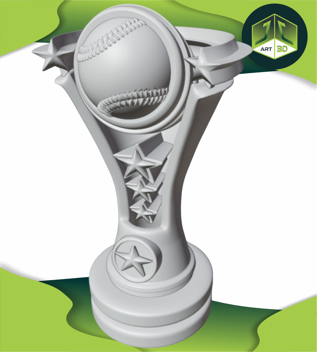 Premium 3D Printable Baseball Trophy - Files Ready 3D print model_7