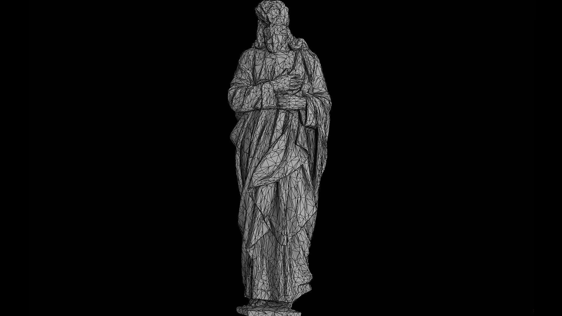 damaged ancient apostle mossy monument PBR photogrammetry Low-poly 3D model_7