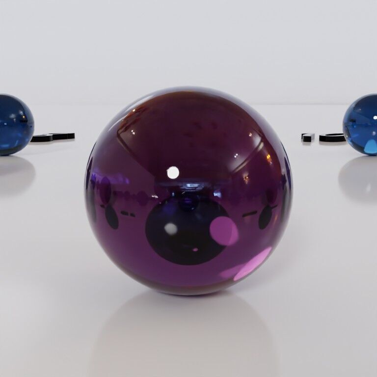 Glass marbles and palette in one Low-poly 3D model_61