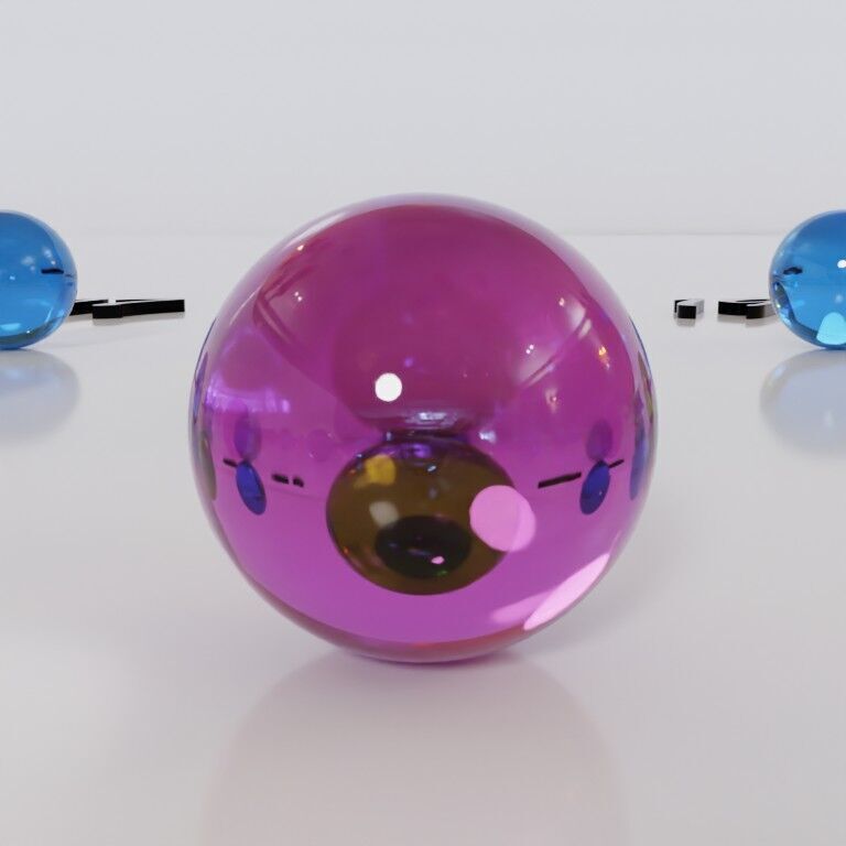 Glass marbles and palette in one Low-poly 3D model_70