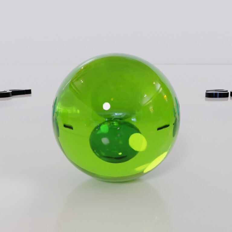 Glass marbles and palette in one Low-poly 3D model_45