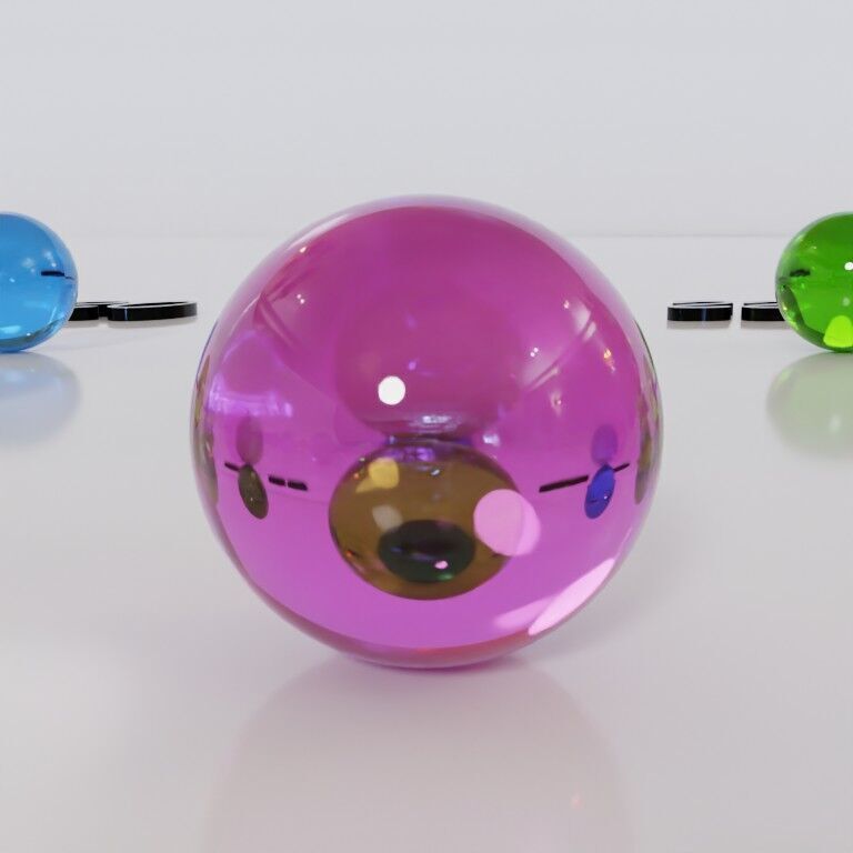 Glass marbles and palette in one Low-poly 3D model_73