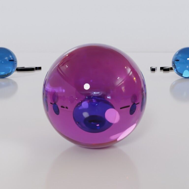 Glass marbles and palette in one Low-poly 3D model_68