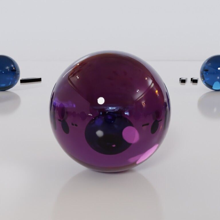 Glass marbles and palette in one Low-poly 3D model_62