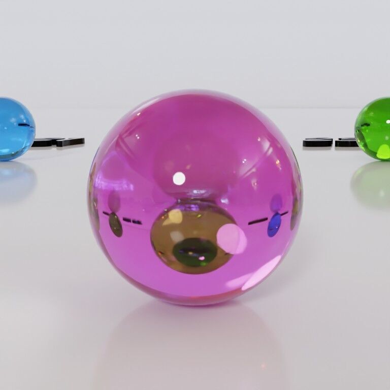 Glass marbles and palette in one Low-poly 3D model_74