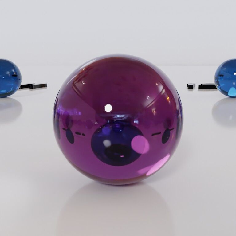 Glass marbles and palette in one Low-poly 3D model_64