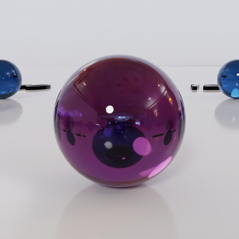 Glass marbles and palette in one Low-poly 3D model_63