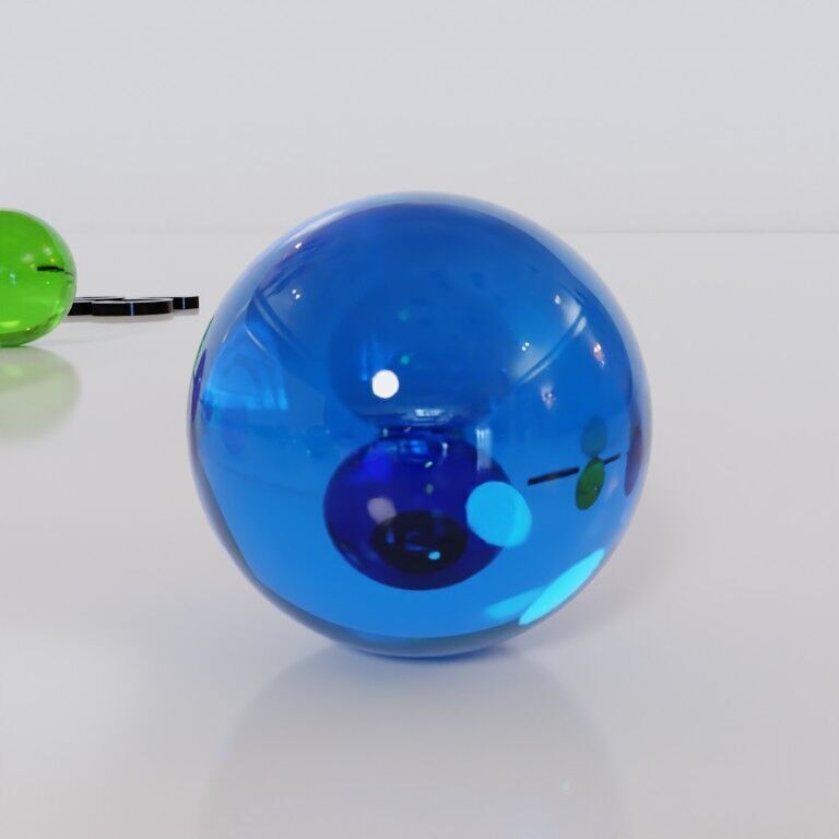 Glass marbles and palette in one Low-poly 3D model_78