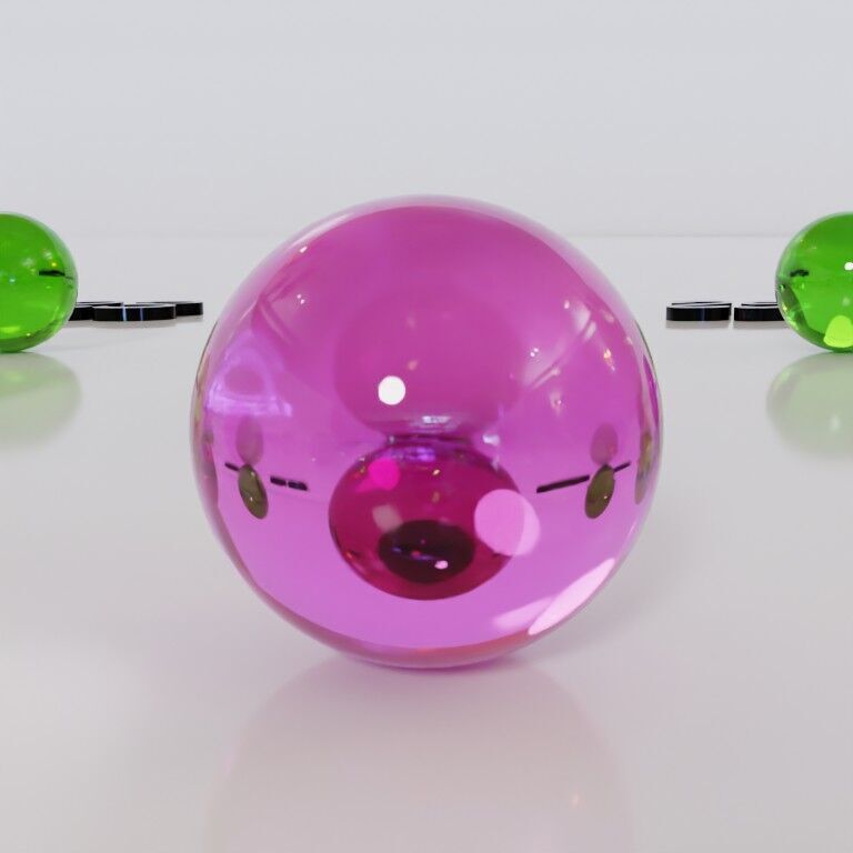 Glass marbles and palette in one Low-poly 3D model_76