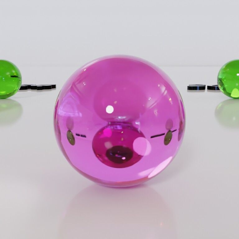 Glass marbles and palette in one Low-poly 3D model_77