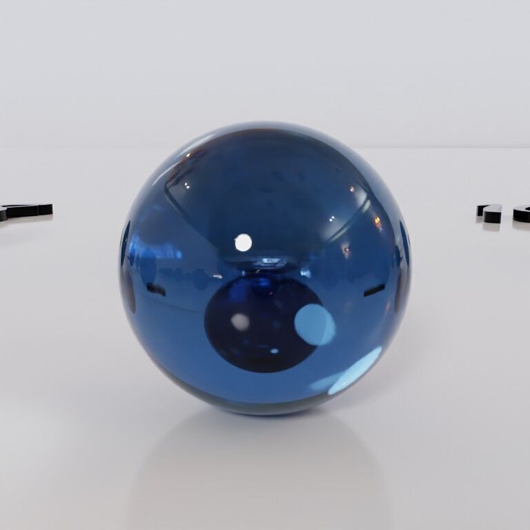 Glass marbles and palette in one Low-poly 3D model_35