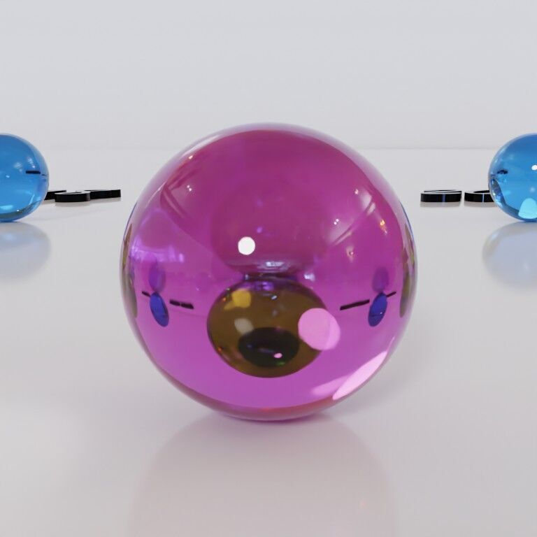 Glass marbles and palette in one Low-poly 3D model_71