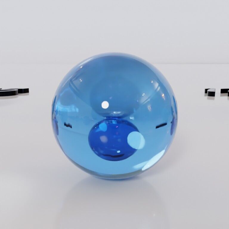 Glass marbles and palette in one Low-poly 3D model_42