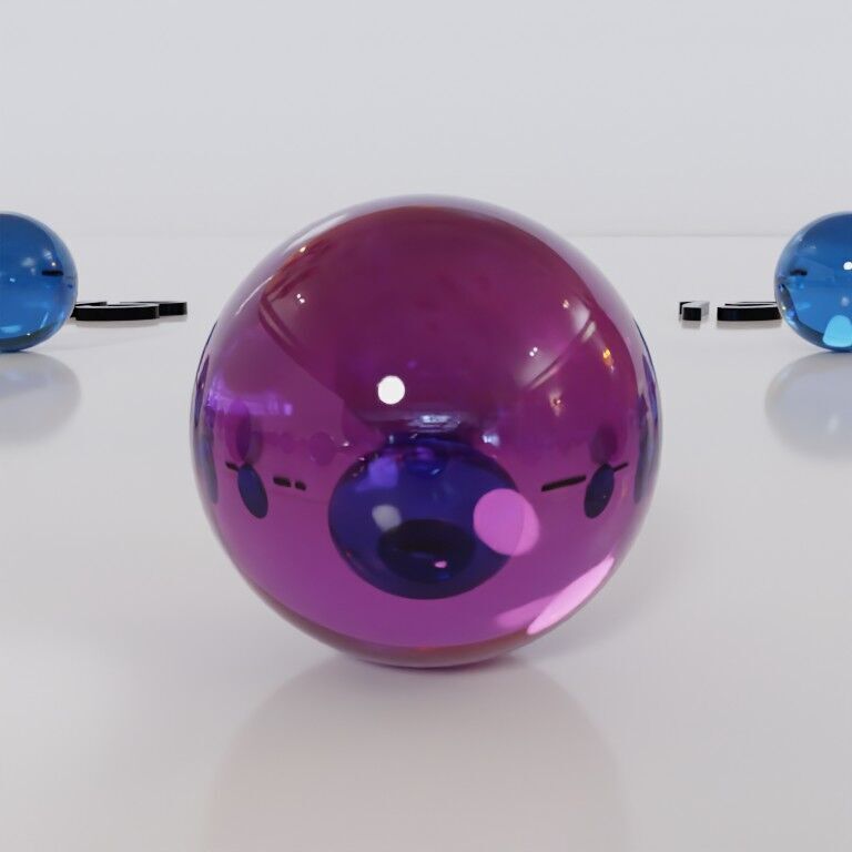 Glass marbles and palette in one Low-poly 3D model_66