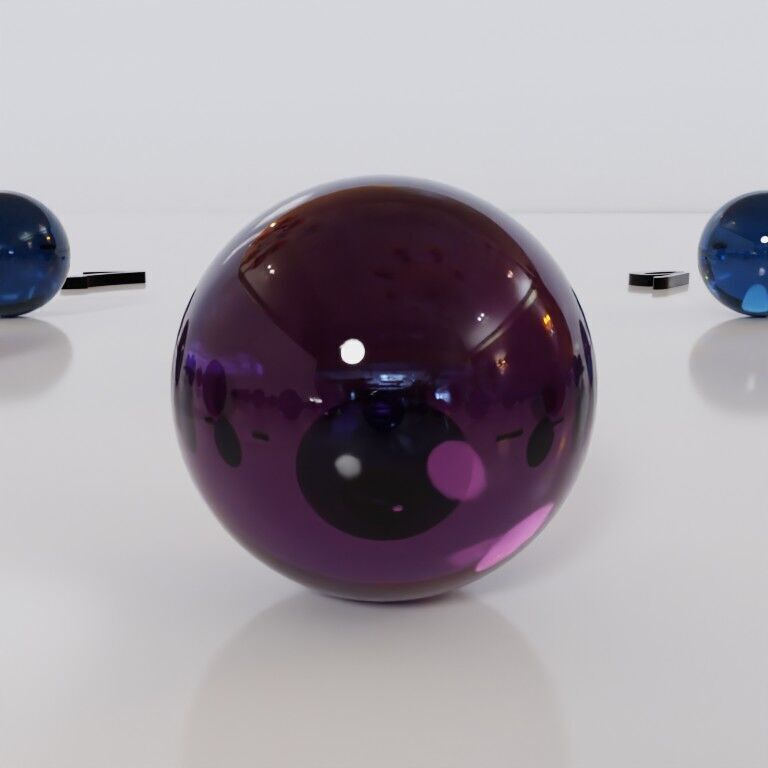 Glass marbles and palette in one Low-poly 3D model_60