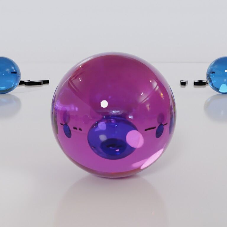 Glass marbles and palette in one Low-poly 3D model_69