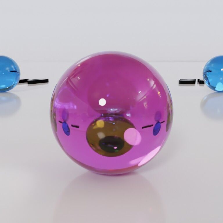 Glass marbles and palette in one Low-poly 3D model_72