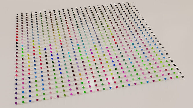 Glass marbles and palette in one Low-poly 3D model