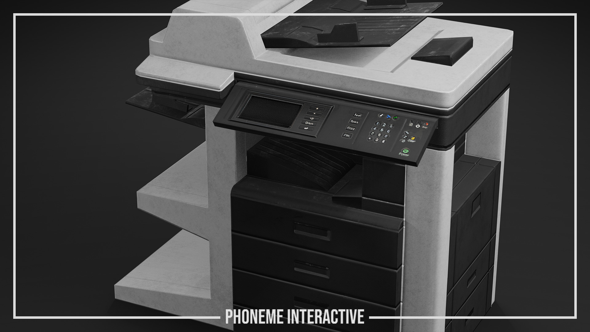 Printer - Game Ready 4K Office Prop with LODs and Low Poly Low-poly 3D model_2