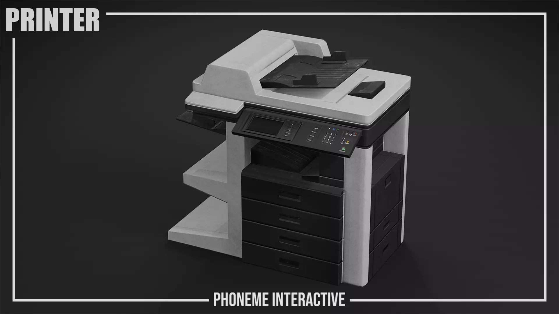 Printer - Game Ready 4K Office Prop with LODs and Low Poly Low-poly 3D model_0