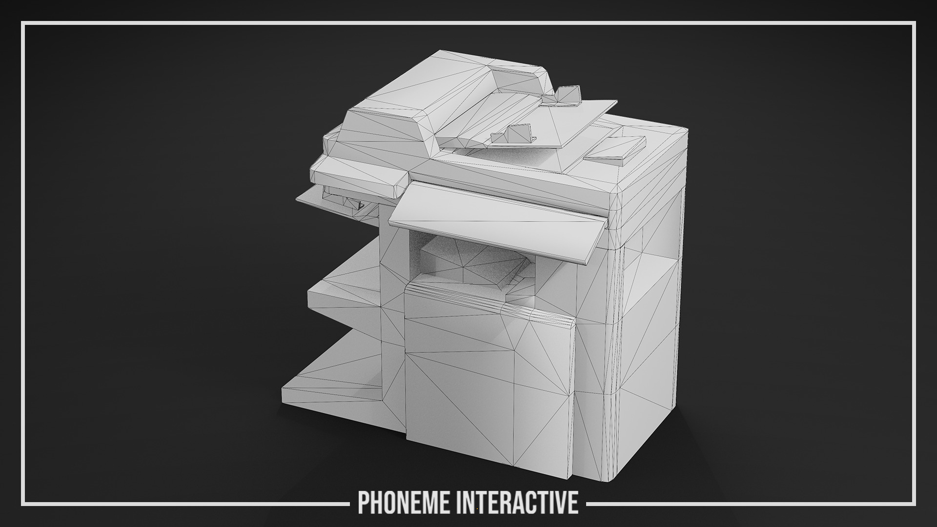 Printer - Game Ready 4K Office Prop with LODs and Low Poly Low-poly 3D model_4