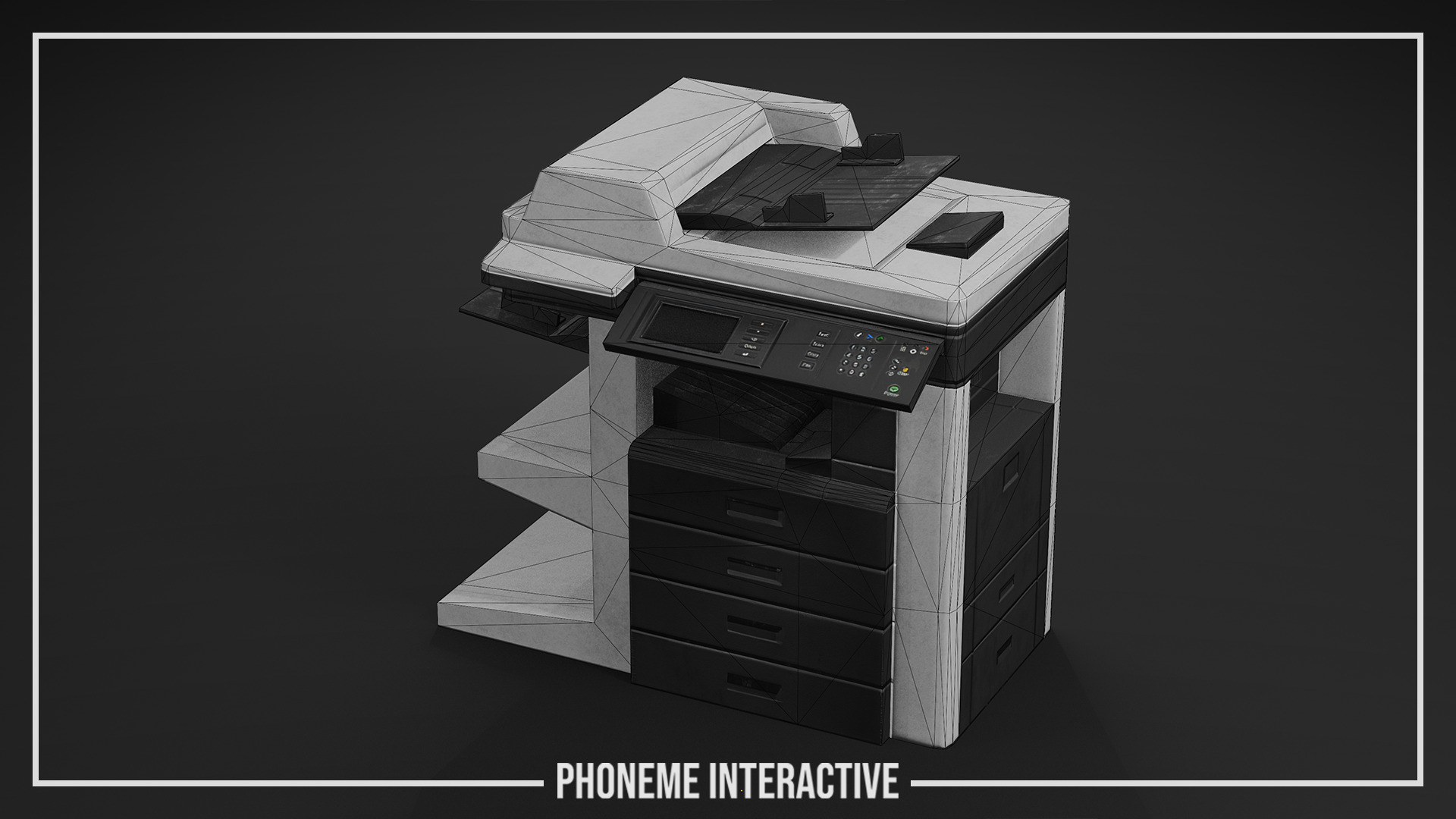 Printer - Game Ready 4K Office Prop with LODs and Low Poly Low-poly 3D model_3