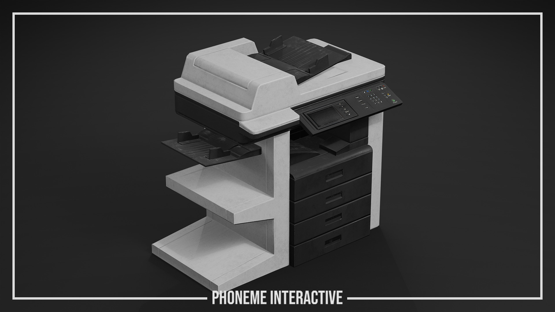 Printer - Game Ready 4K Office Prop with LODs and Low Poly Low-poly 3D model_1