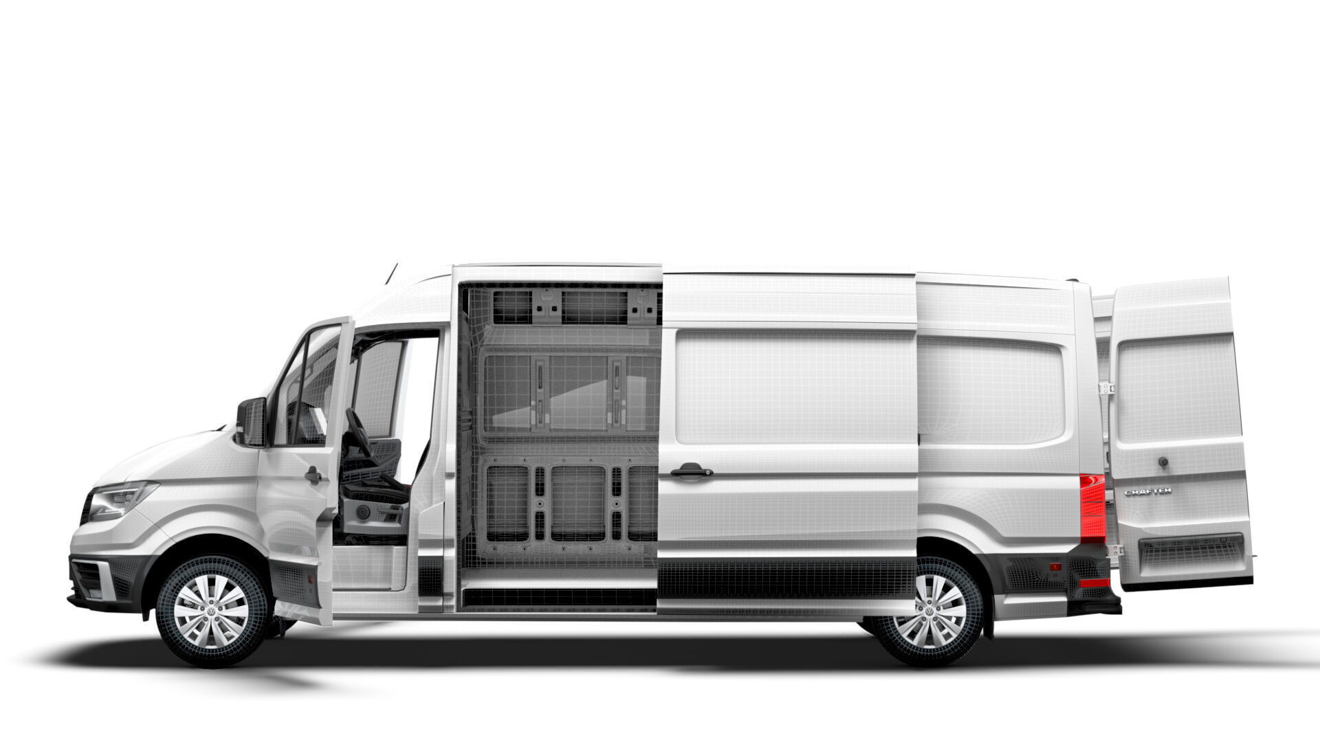 VW Crafter Van LWB HR HQInterior 2025 UKspec 3D model_17