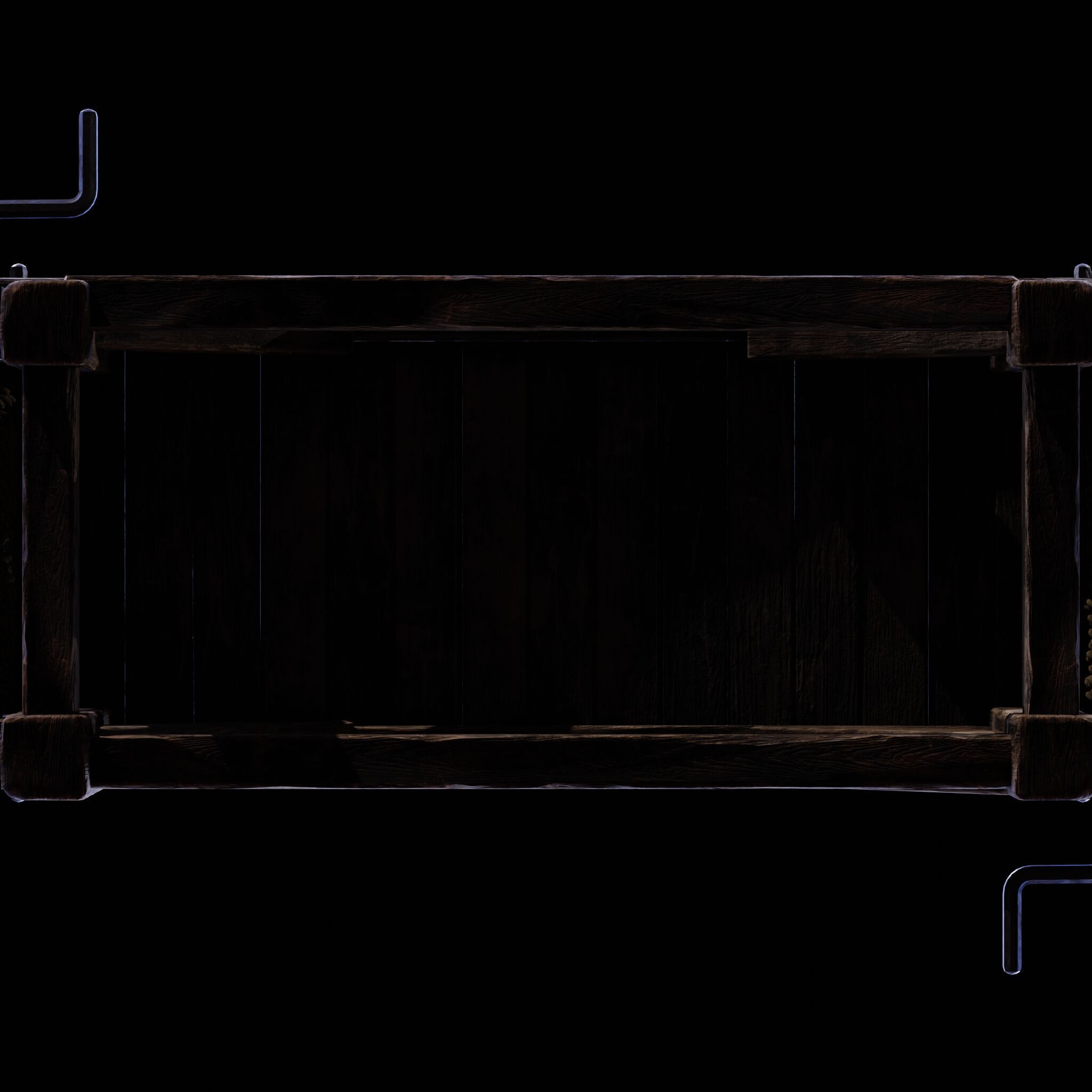 NANITE REAL-TIME MEDIEVAL STRETCHING TABLE - TORTURE DEVICE Low-poly 3D model_30