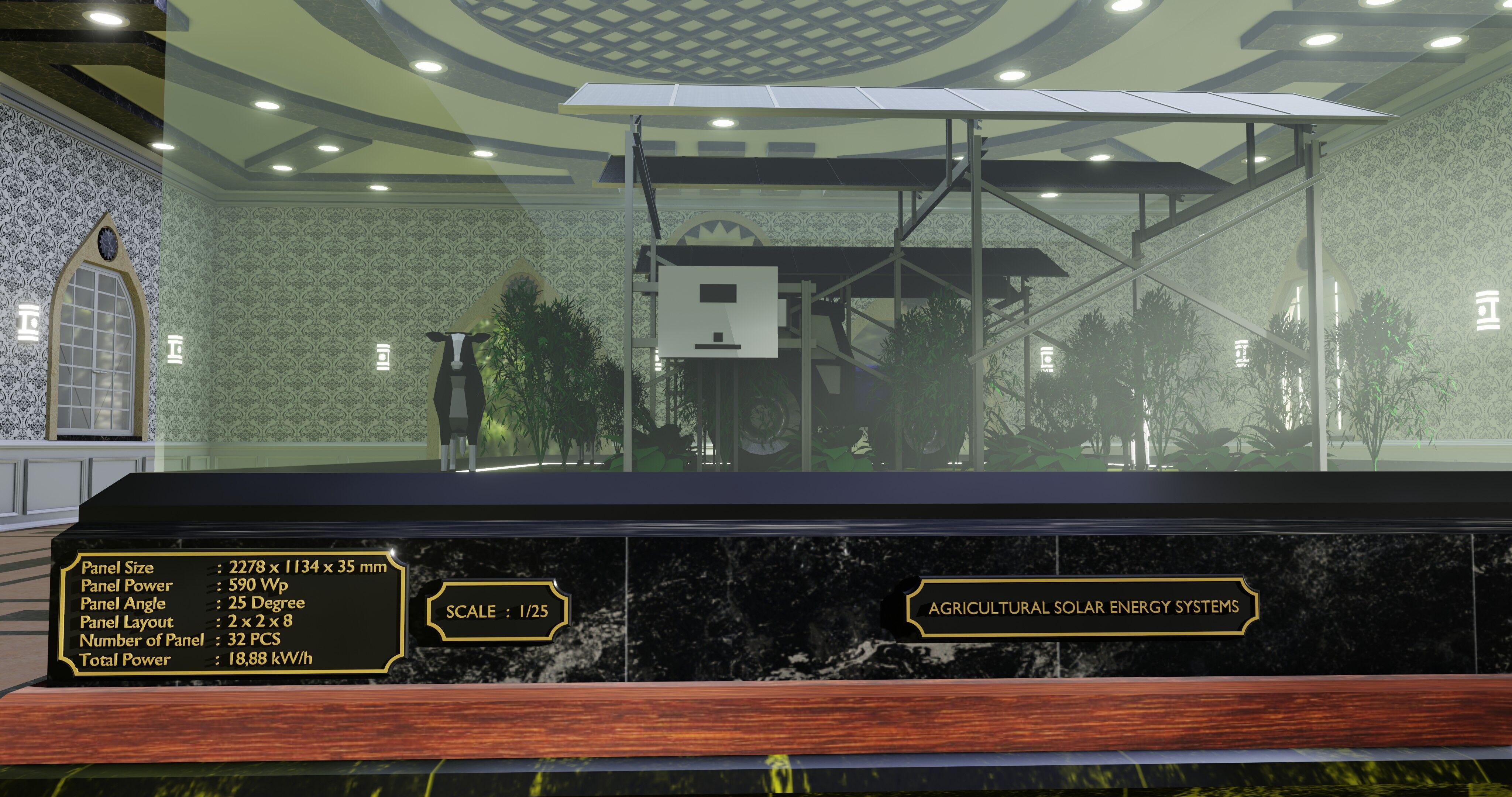 Agricultural Solar Energy Type-1 Table 2x2x8 Diorama Low-poly 3D model_8