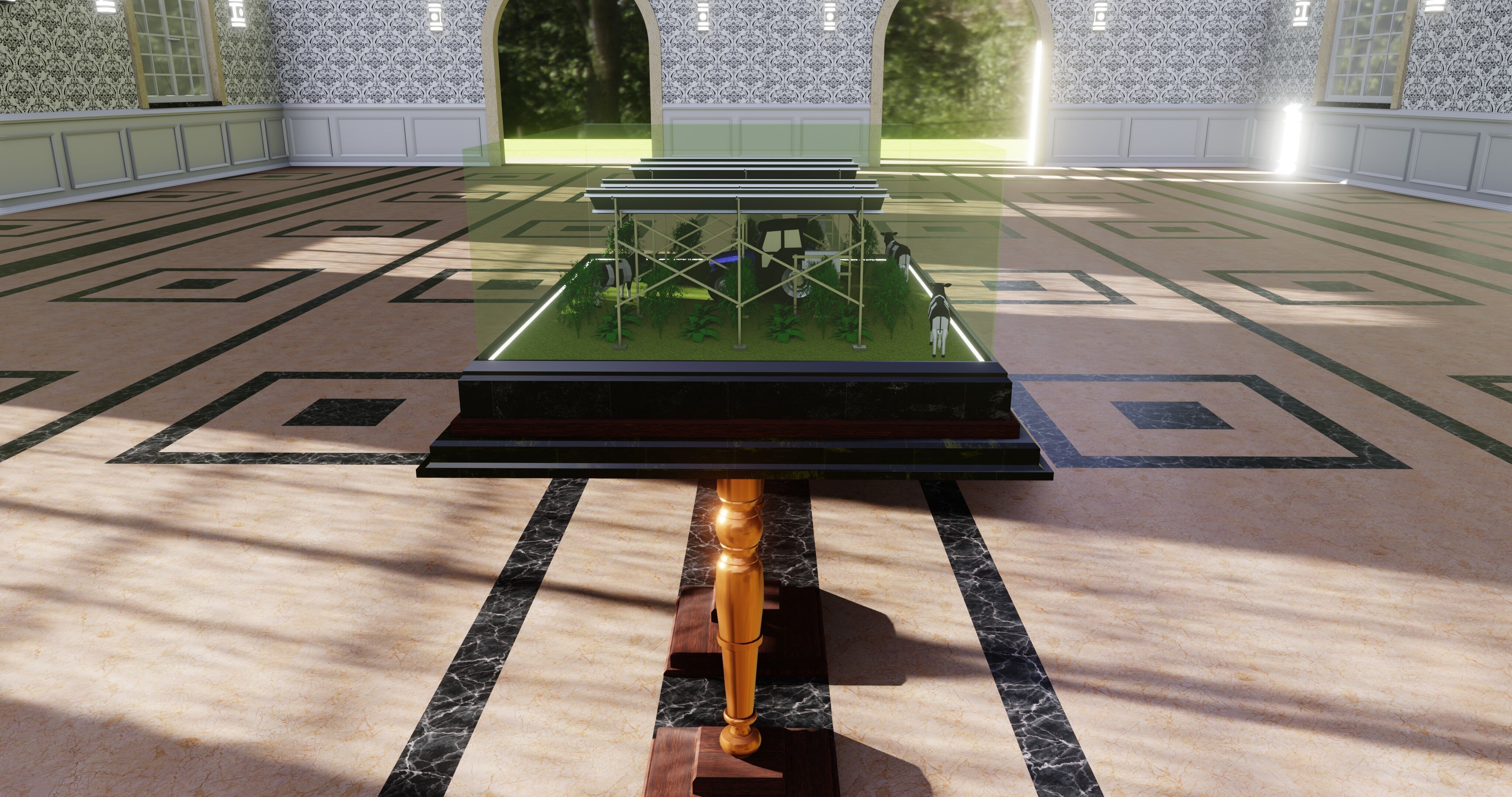 Agricultural Solar Energy Type-1 Table 2x2x8 Diorama Low-poly 3D model_26