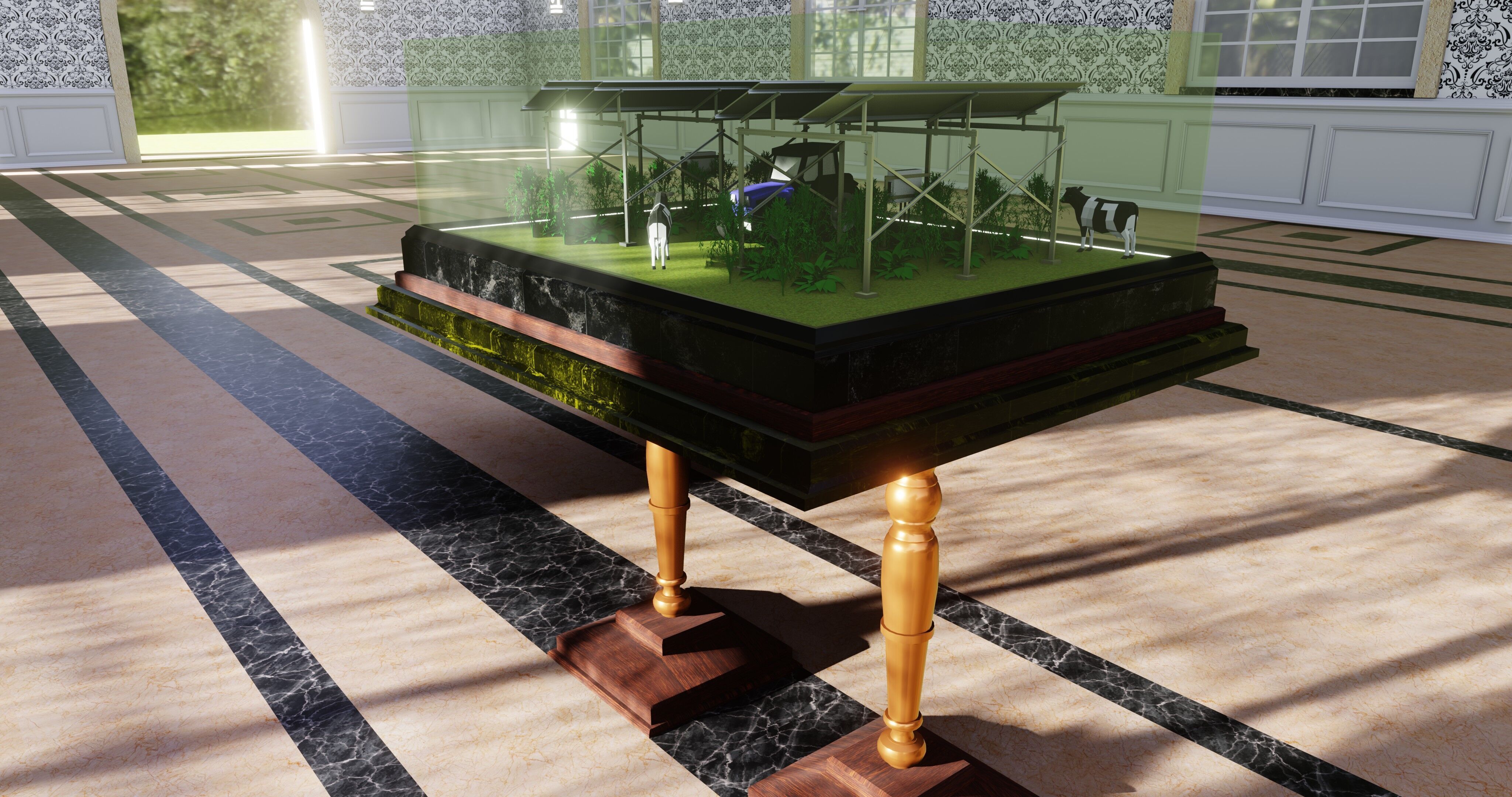 Agricultural Solar Energy Type-1 Table 2x2x8 Diorama Low-poly 3D model_9