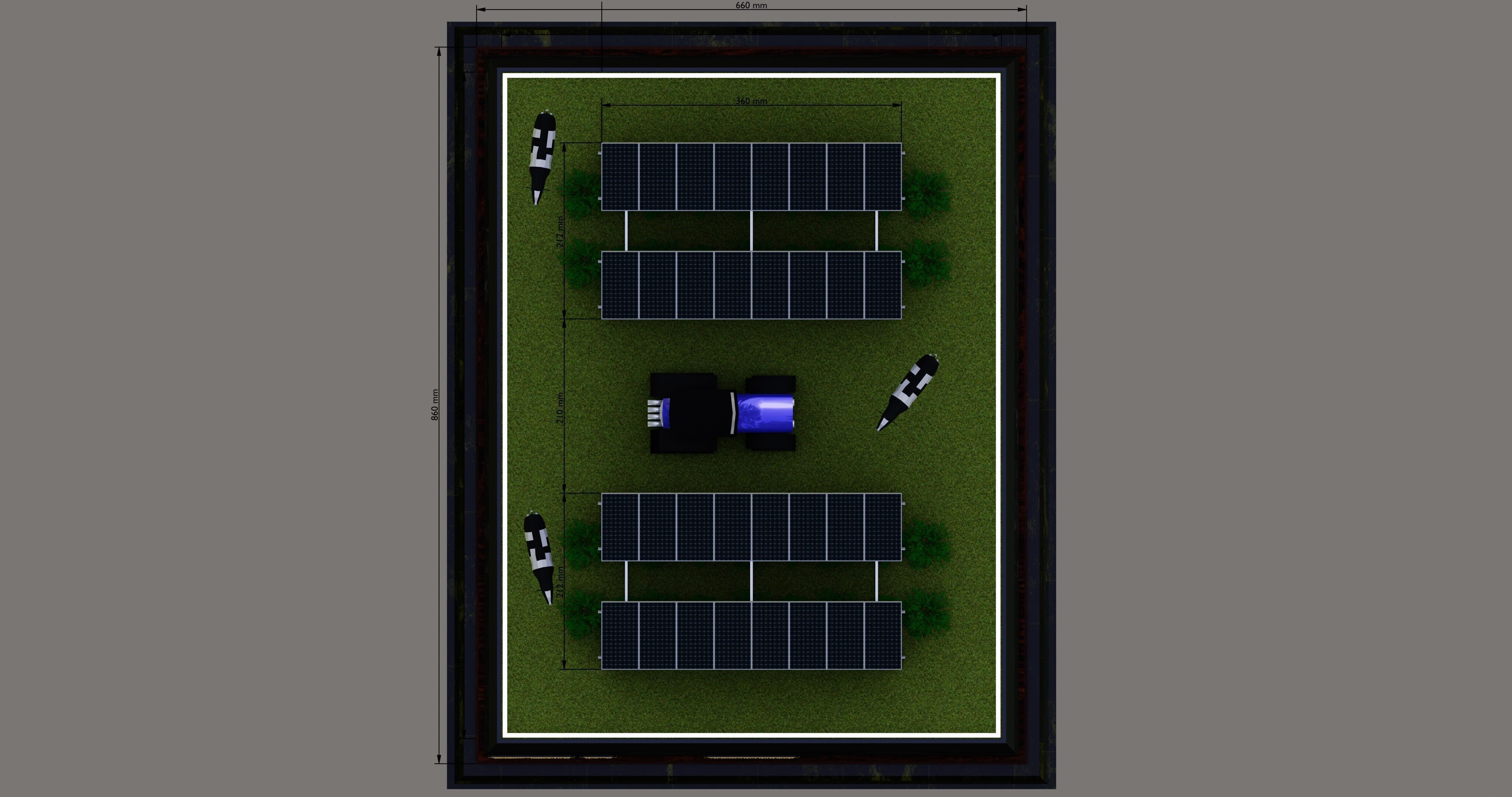 Agricultural Solar Energy Type-1 Table 2x2x8 Diorama Low-poly 3D model_7
