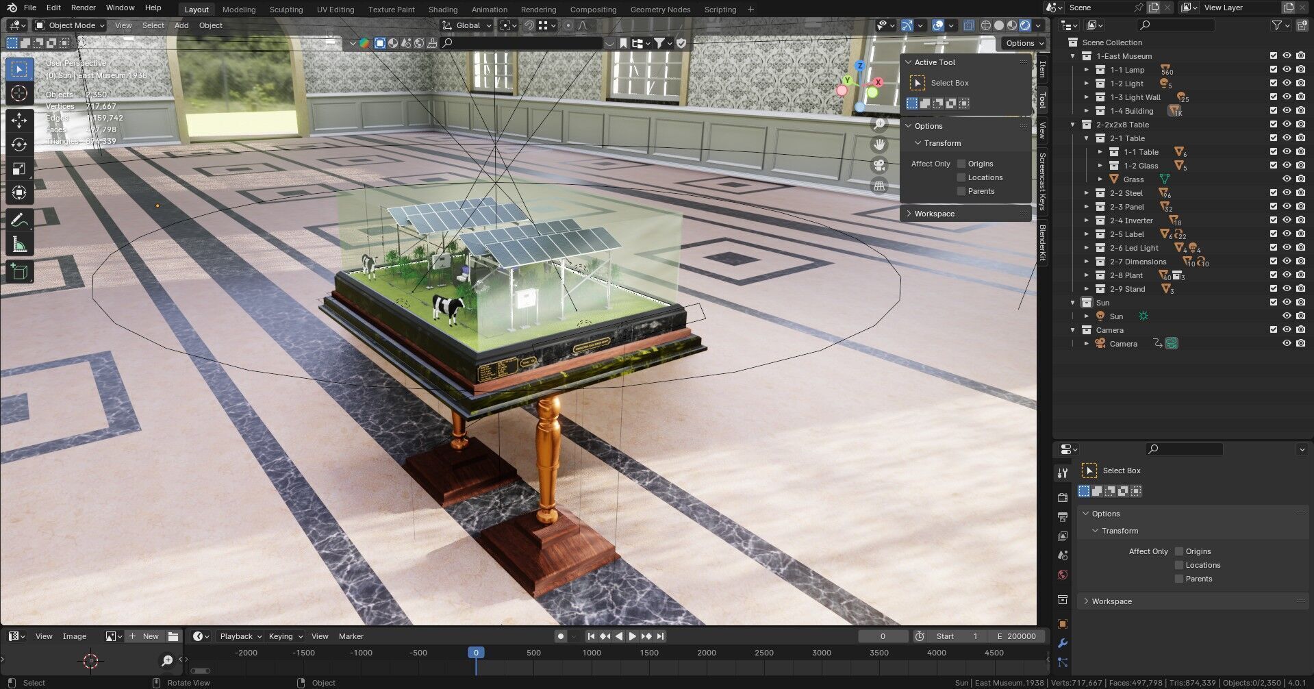 Agricultural Solar Energy Type-1 Table 2x2x8 Diorama Low-poly 3D model_31