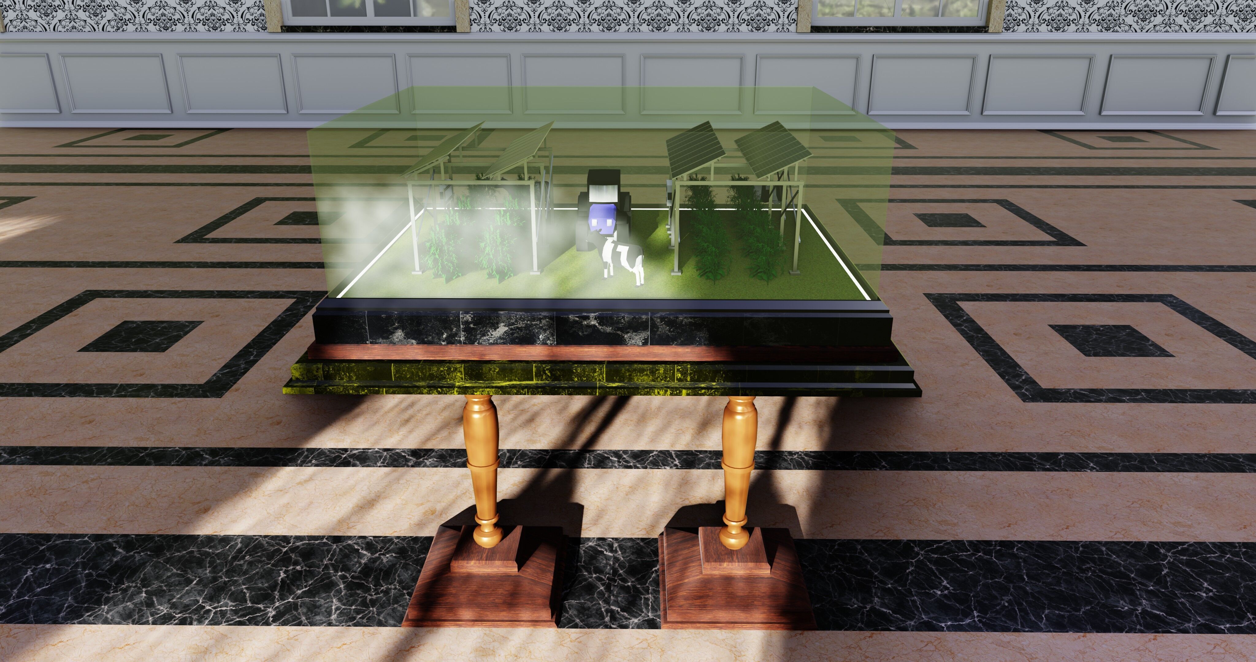 Agricultural Solar Energy Type-1 Table 2x2x8 Diorama Low-poly 3D model_32