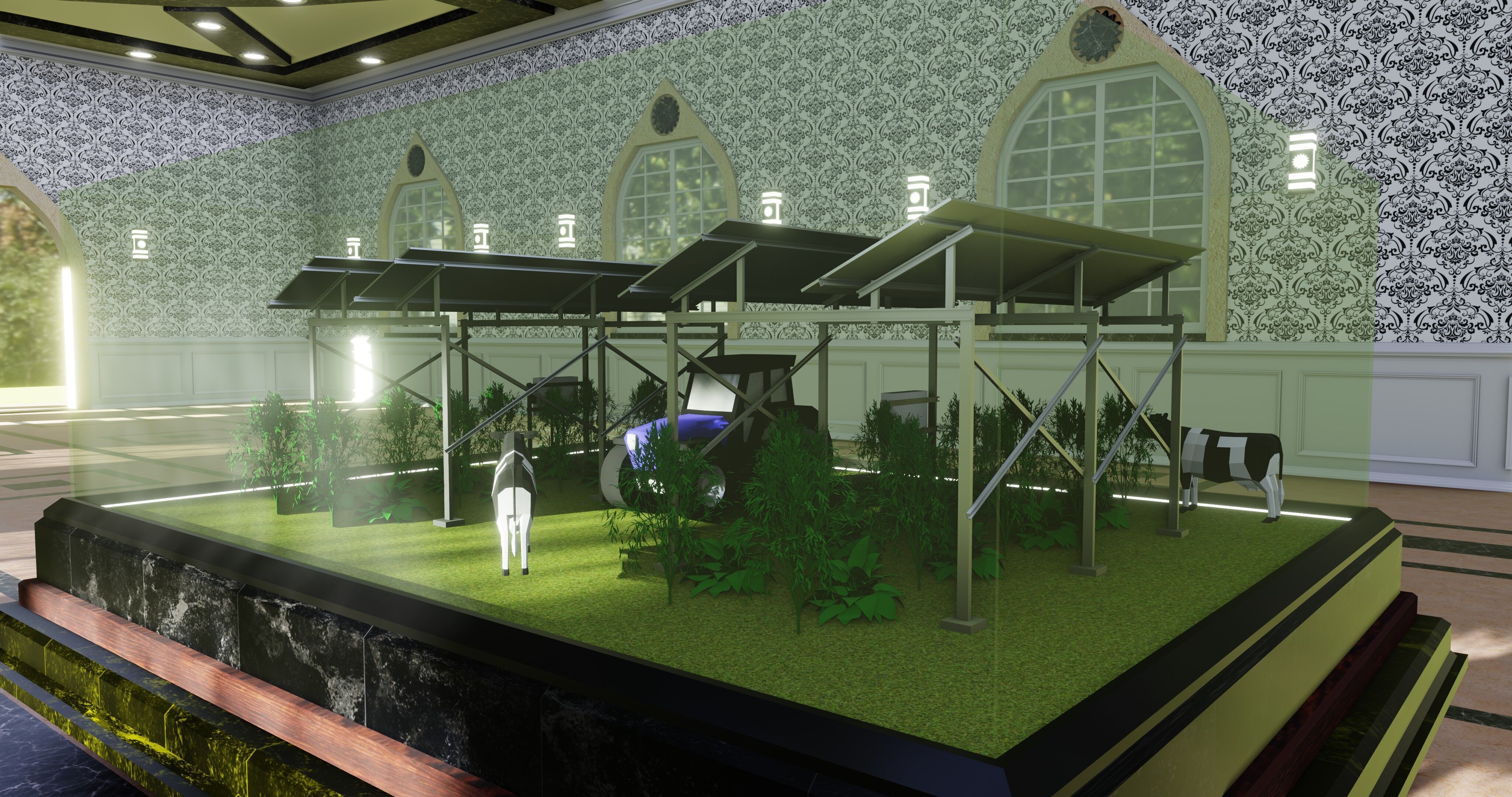 Agricultural Solar Energy Type-1 Table 2x2x8 Diorama Low-poly 3D model_18