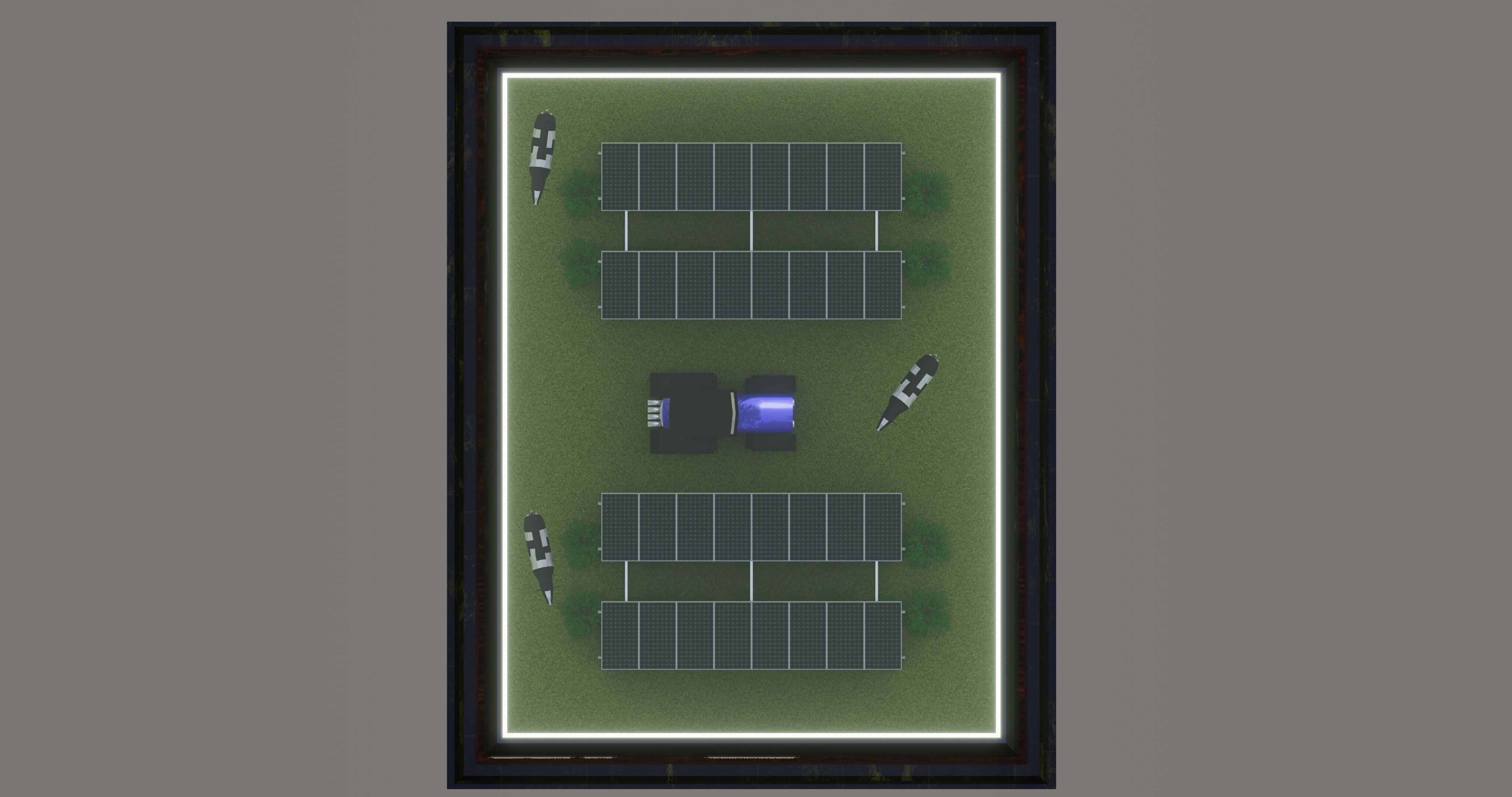 Agricultural Solar Energy Type-1 Table 2x2x8 Diorama Low-poly 3D model_11