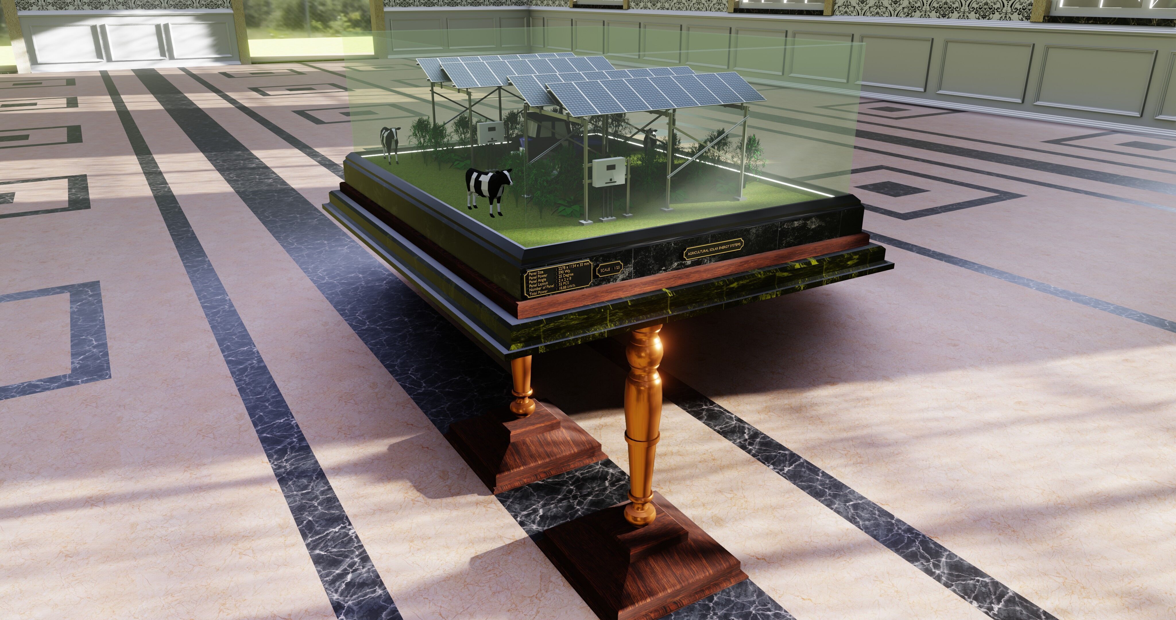 Agricultural Solar Energy Type-1 Table 2x2x8 Diorama Low-poly 3D model_23