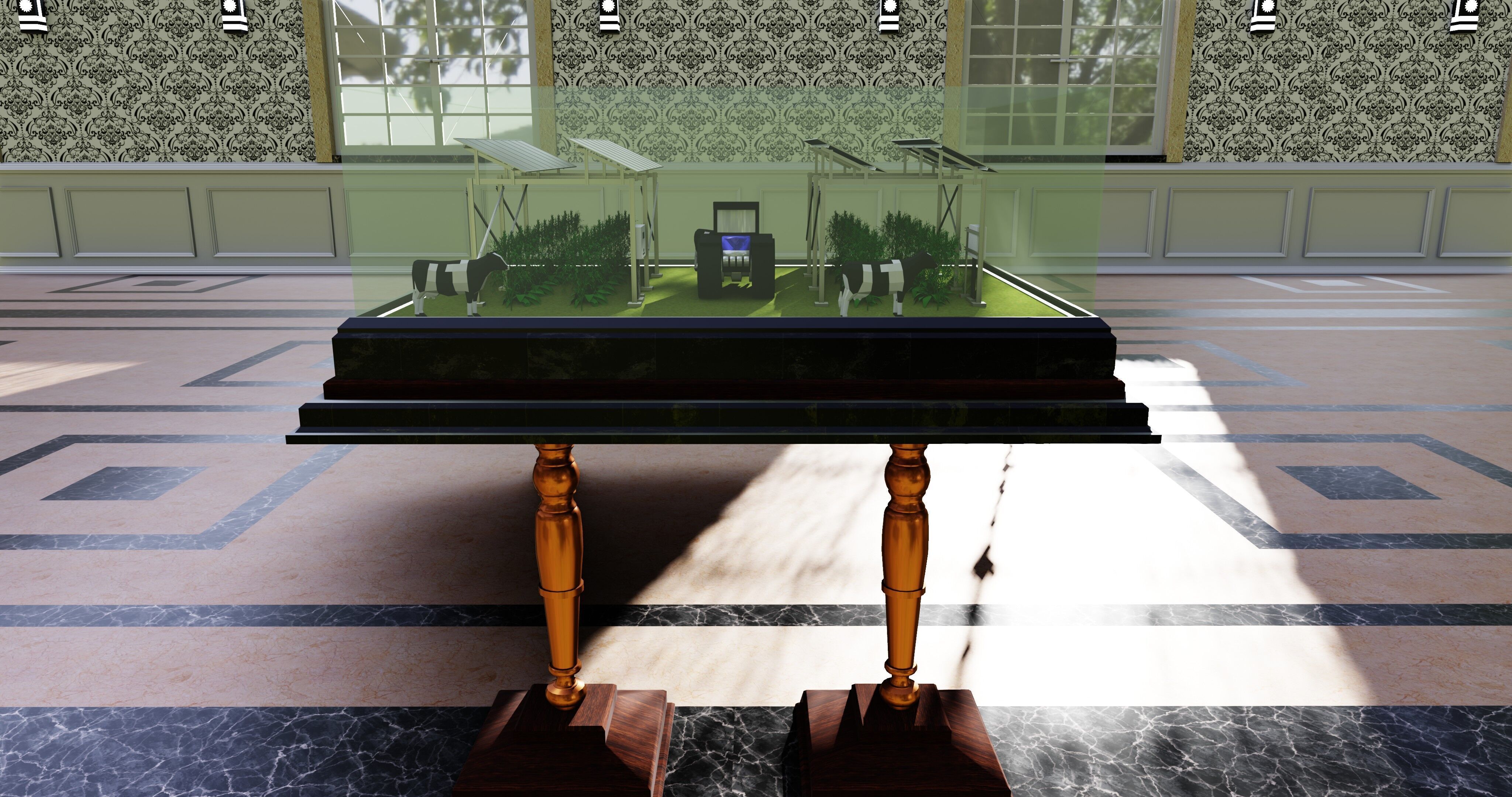 Agricultural Solar Energy Type-1 Table 2x2x8 Diorama Low-poly 3D model_25