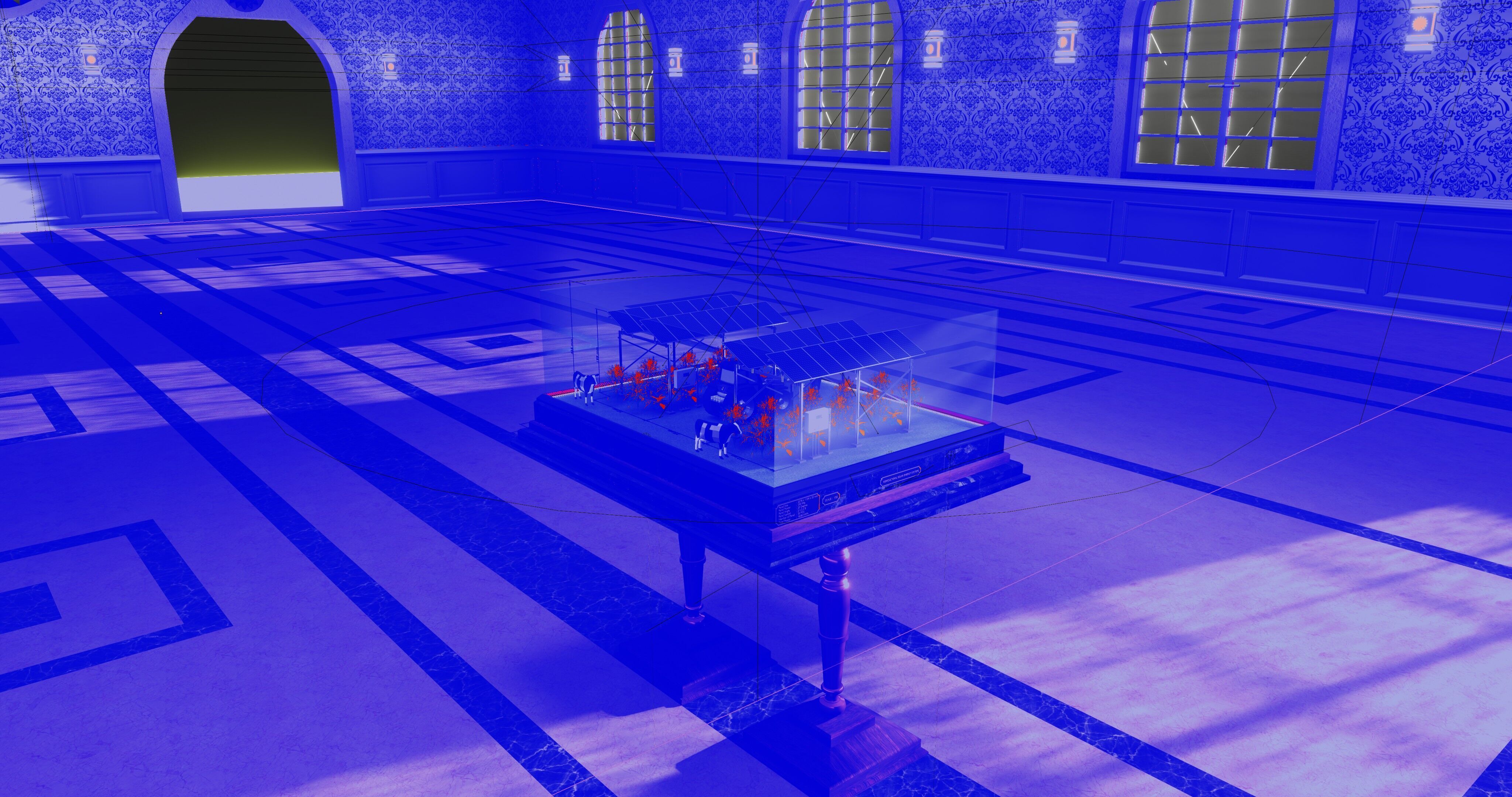 Agricultural Solar Energy Type-1 Table 2x2x8 Diorama Low-poly 3D model_16