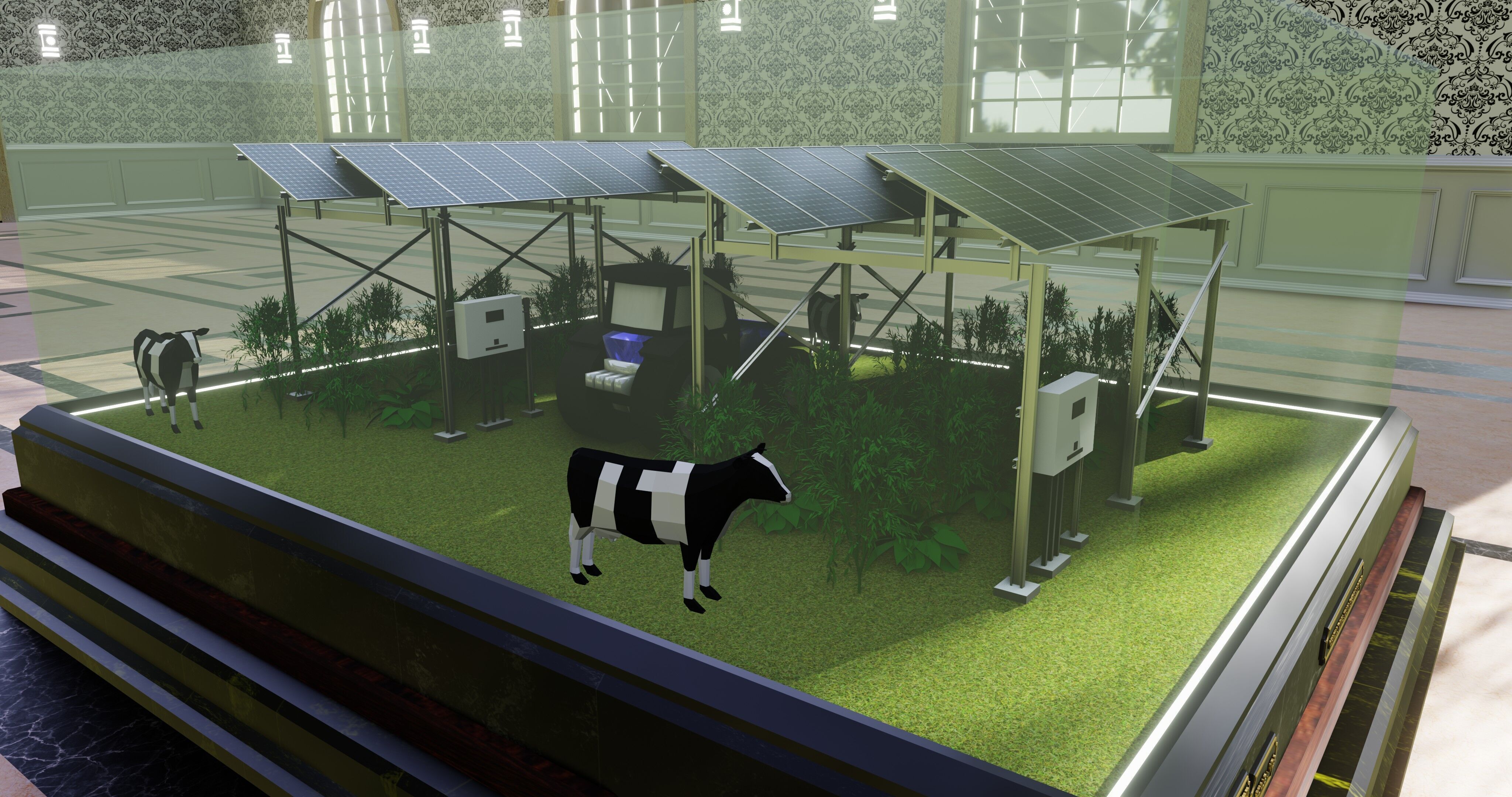 Agricultural Solar Energy Type-1 Table 2x2x8 Diorama Low-poly 3D model_13