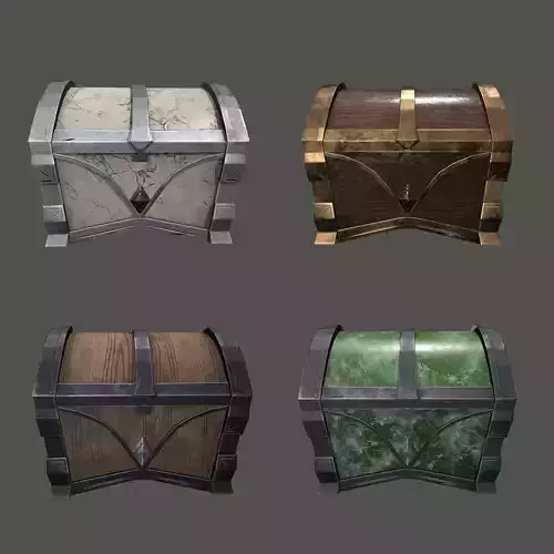 Stylized low poly chests
