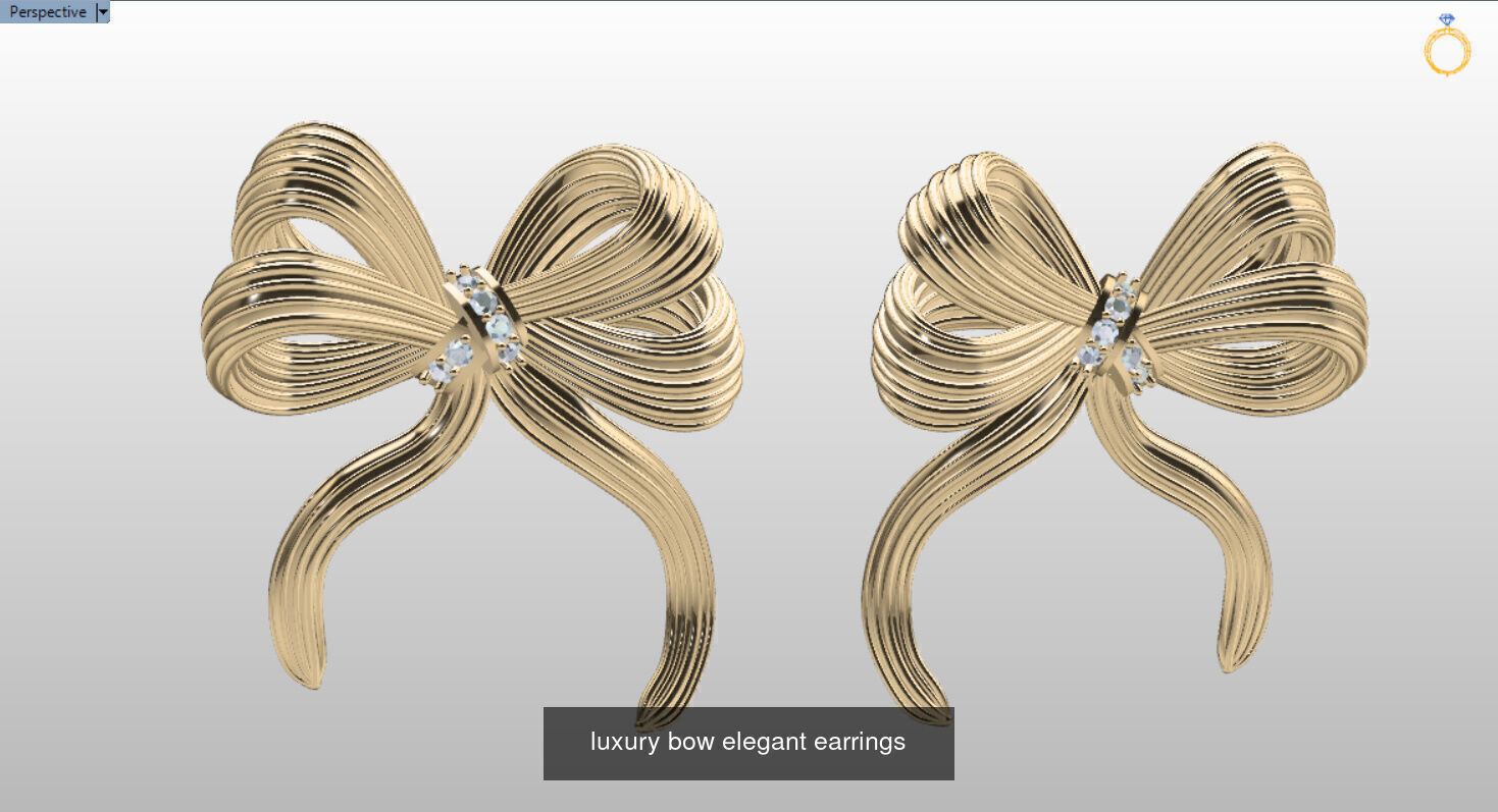 luxury bow elegant earrings and ring collection _2