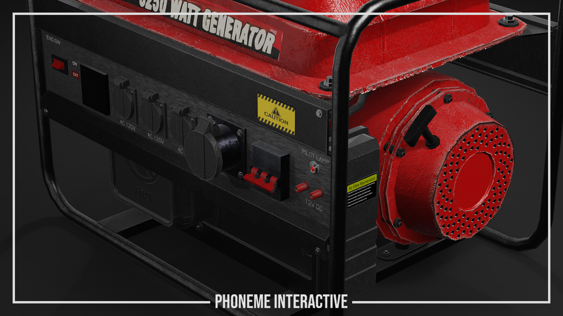 Portable Generator - Game Ready Industrial Prop with 4K PBR Low-poly 3D model_2