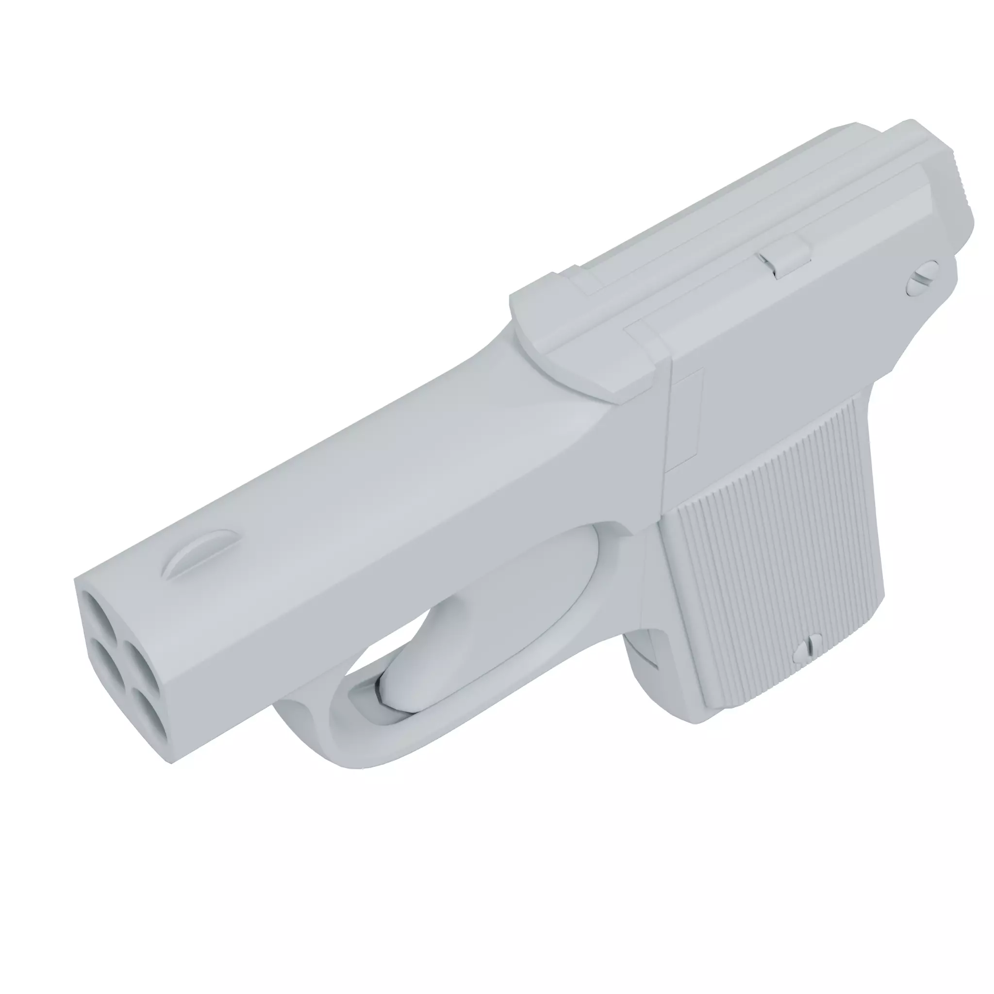 Game Ready Mossberg Brownie Pistol 3D Model Low High Poly 21k Low-poly 3D model_4