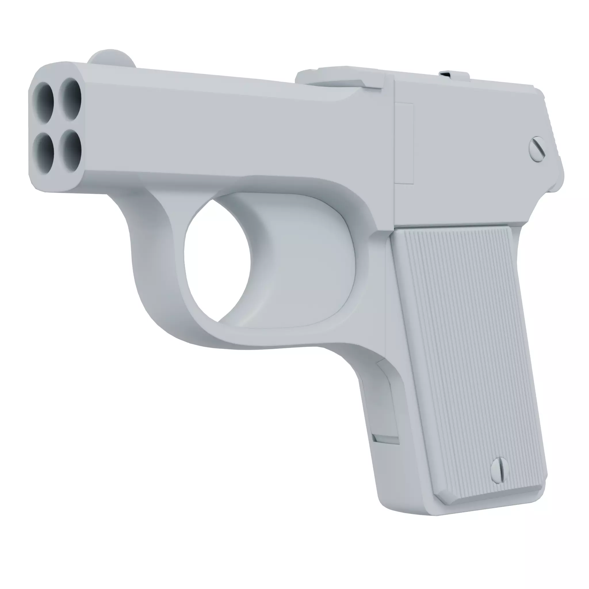 Game Ready Mossberg Brownie Pistol 3D Model Low High Poly 21k Low-poly 3D model_0