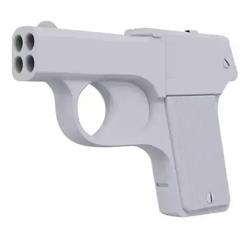 Game Ready Mossberg Brownie Pistol 3D Model Low High Poly 21k