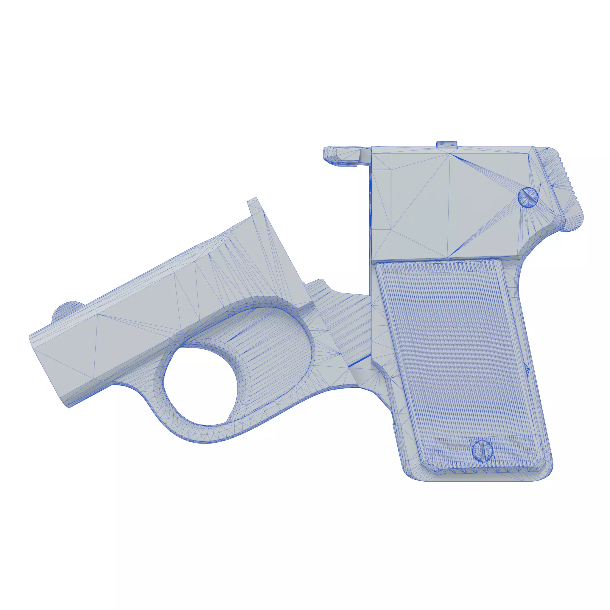 Game Ready Mossberg Brownie Pistol 3D Model Low High Poly 21k Low-poly 3D model_9